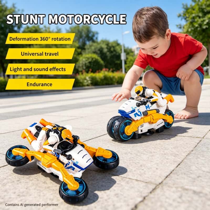 Kids Toys Xmas - Elektrikli Stunt Dönüştürülebilir Motosiklet Çocuk Oyuncak