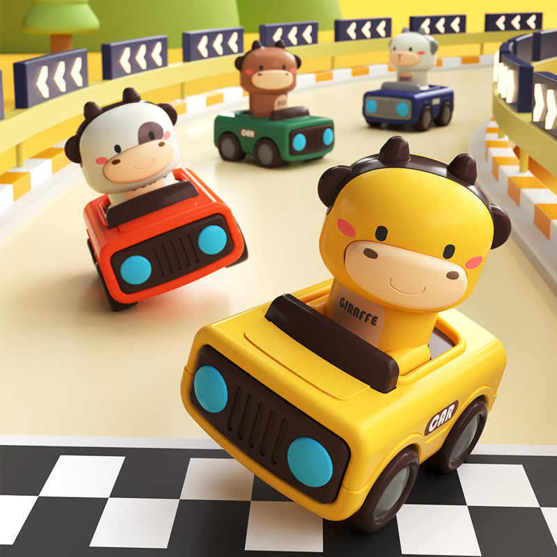 Kids Toys 3 Year Old - Hayvan Figürlü İtmeli ve Gitmeli Araba
