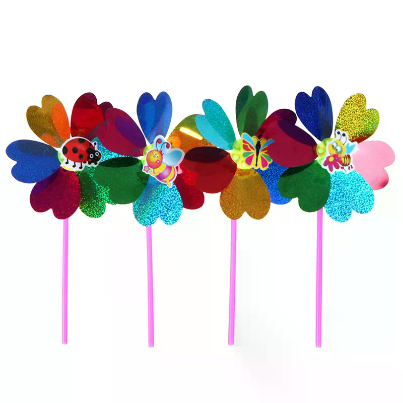 Kids Yard Toys - Renkli Payetler Yel Değirmeni Rüzgar Çarkı